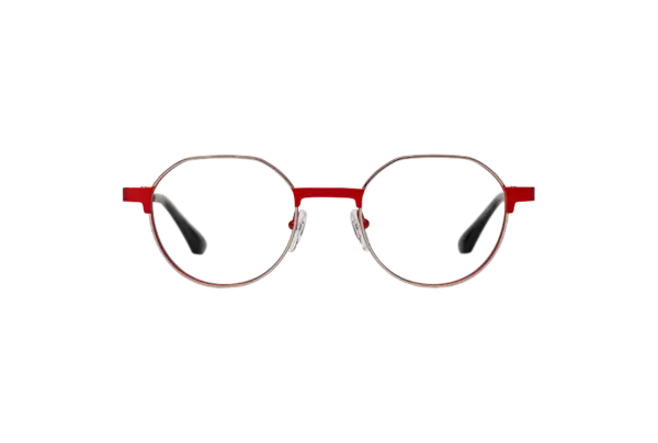 Gafa de graduada para hombre modelo Crepe color Plata-Rojo
